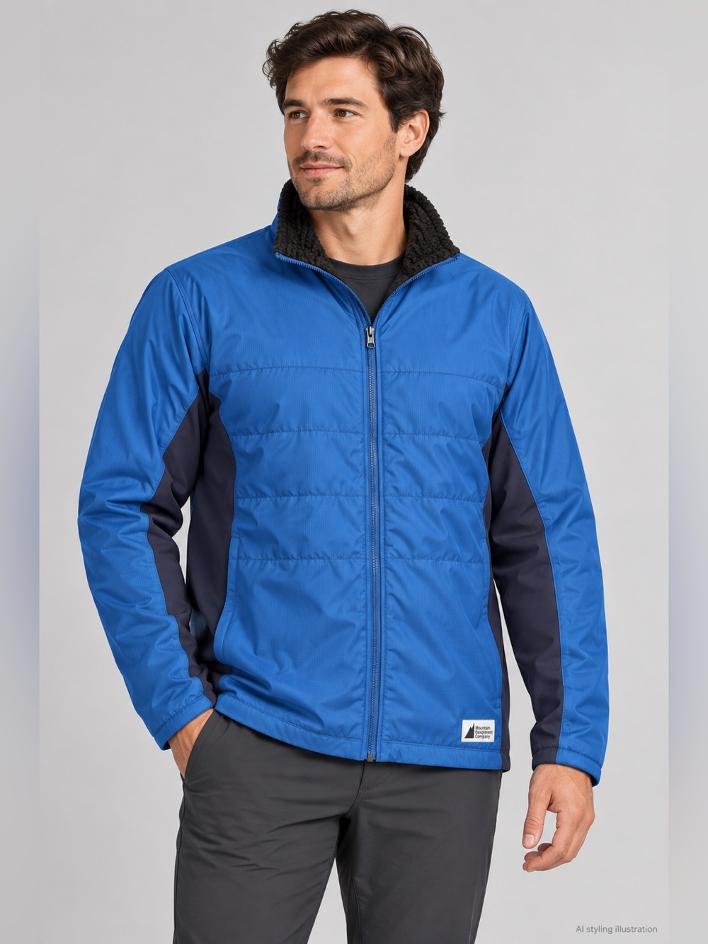 MEC Mountain Equipment Company Men’s Large Blue Colour Block Jacket